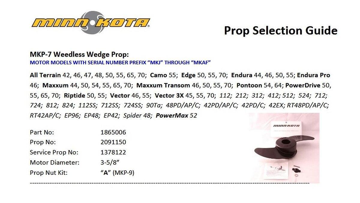 Minn Kota MKP-7 2091150 Prop Weedless Wedge