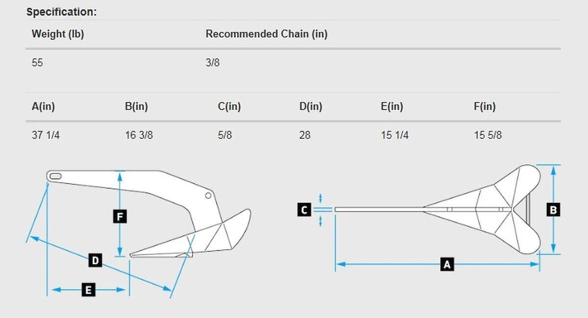 Lewmar 55LB DTX Anchor