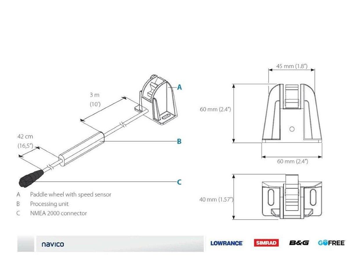 Lowrance Transom Mount Speed Sensor NMEA 2000