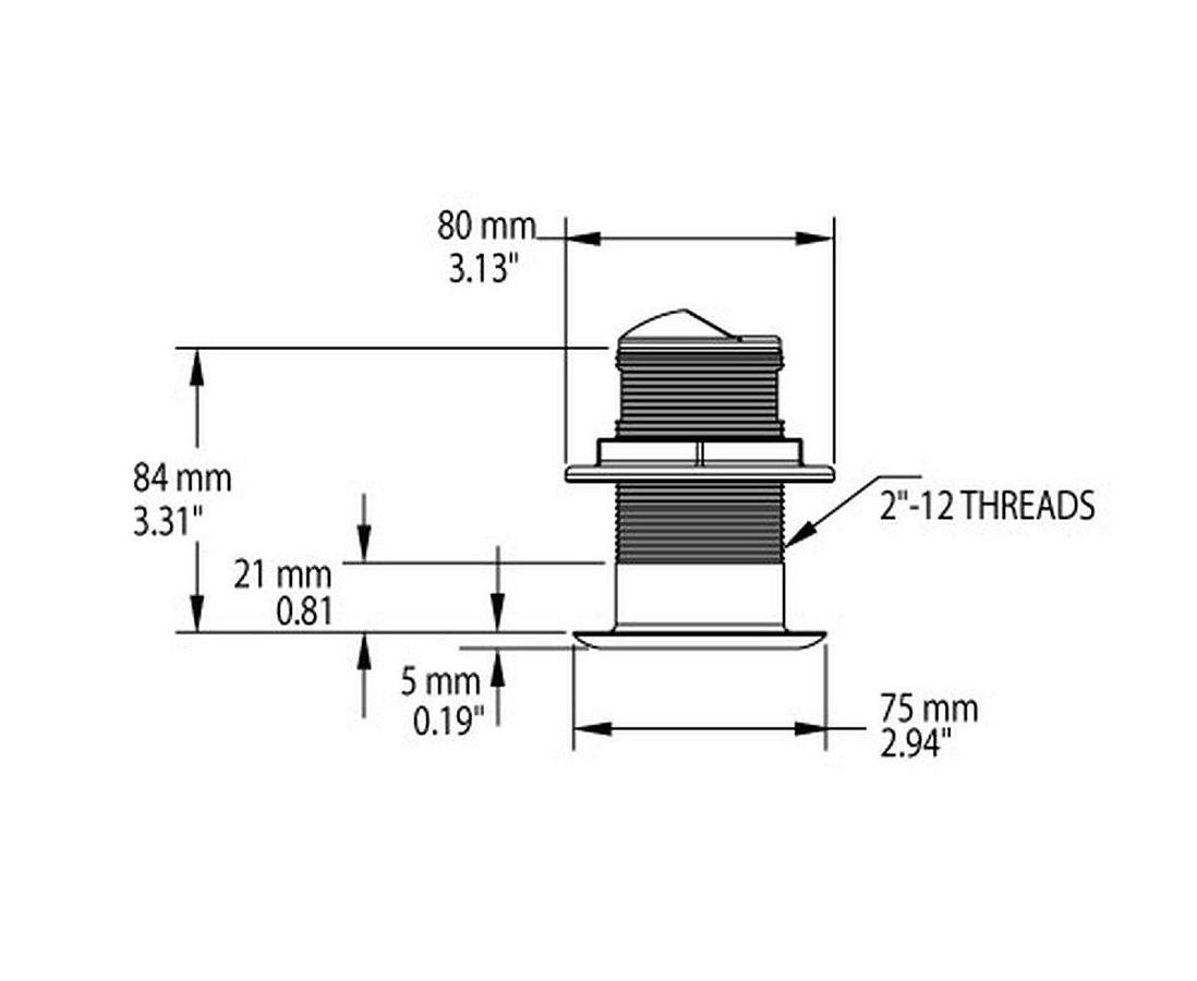 Simrad B150M 0 Degree Tilt Thru Hull 9-Pin