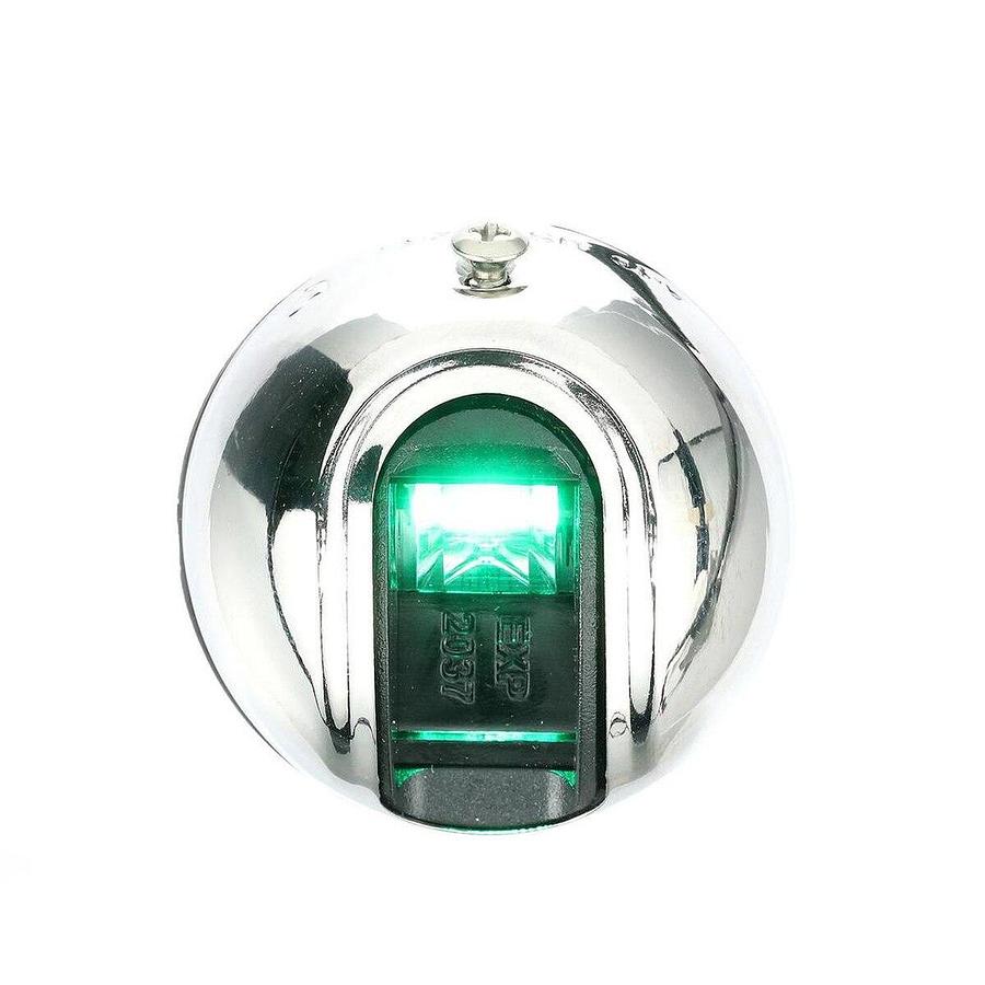 Attwood LightArmor Round LED Navigation Light 2NM Stainless Steel Green