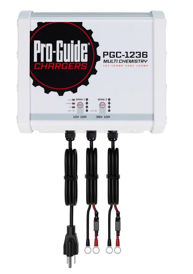 Pro-Guide PGC1236 2-Bank 1x12V/10A Lead Acid/LiFePo4 and 1x36V 10A LiFePO4 On Board Charger, IP68