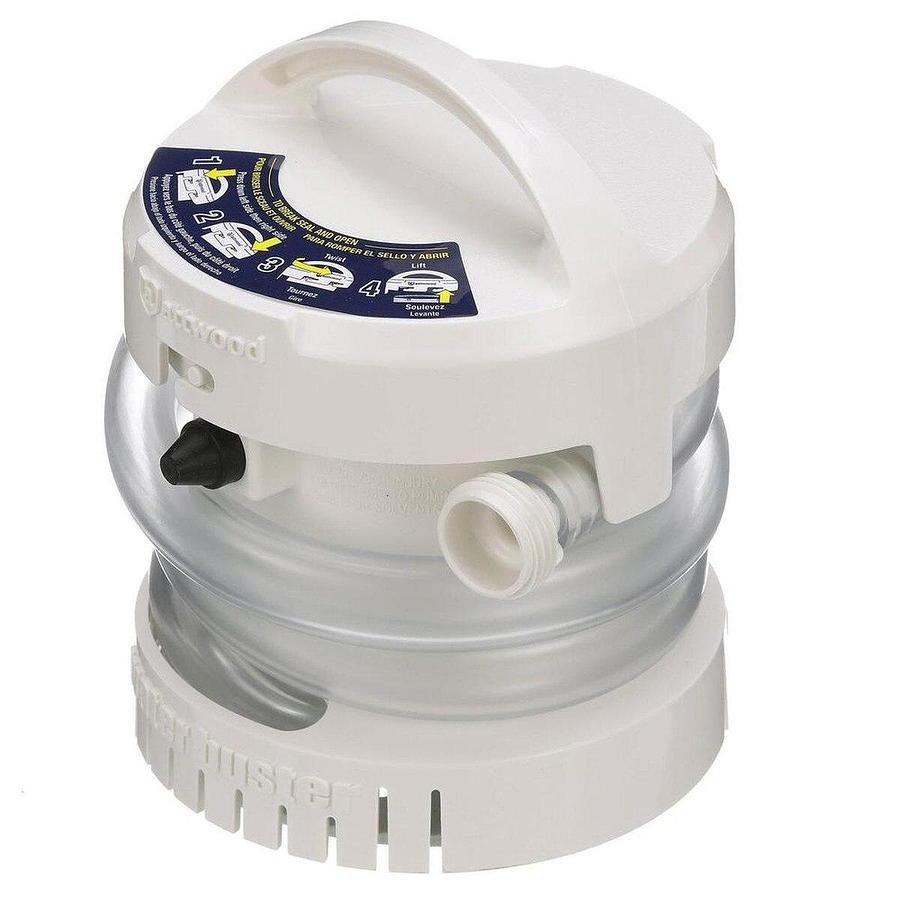 Attwood WaterBuster Portable Pump 200 GPH, 125GPH at 2ft Head, Max Head 4ft