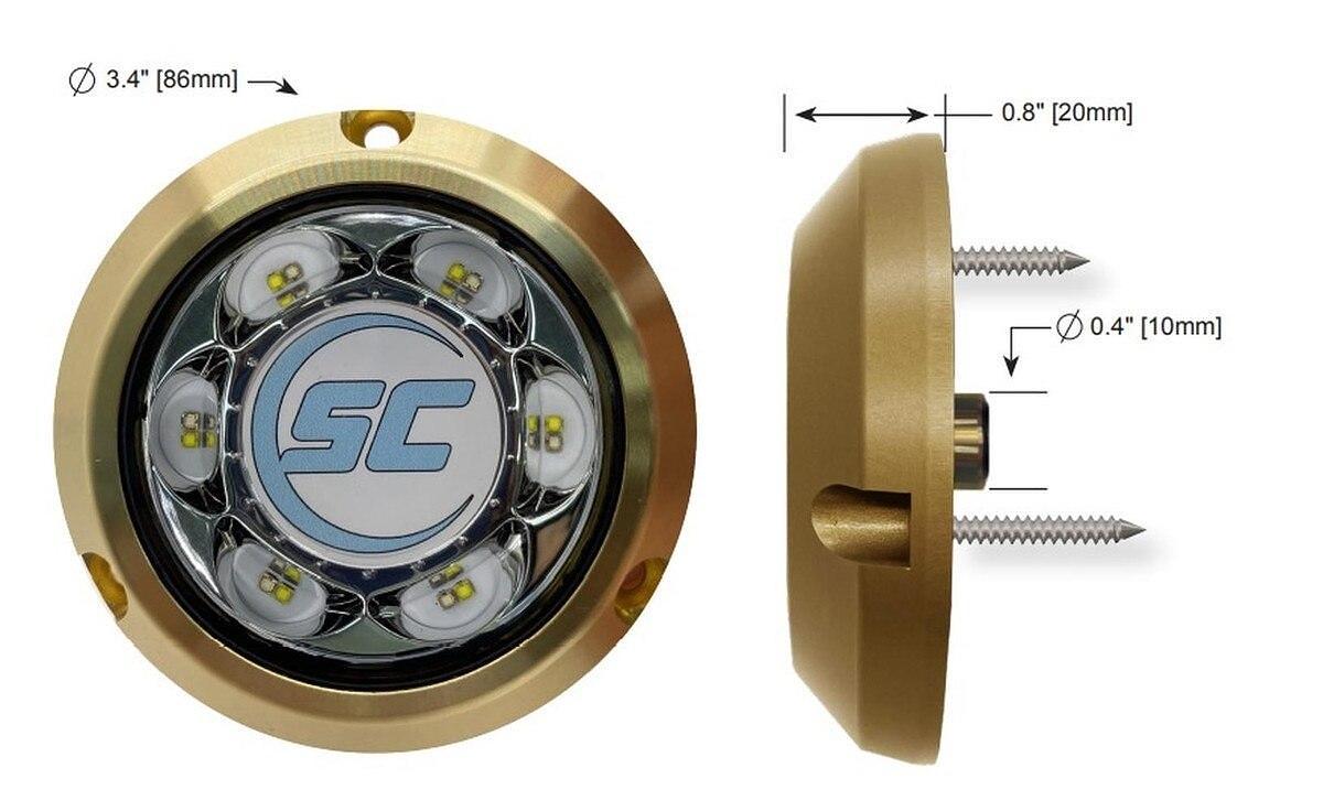 Shadow Caster SC3 Underwater LED Light Great White 12v Bronze Surface Mount