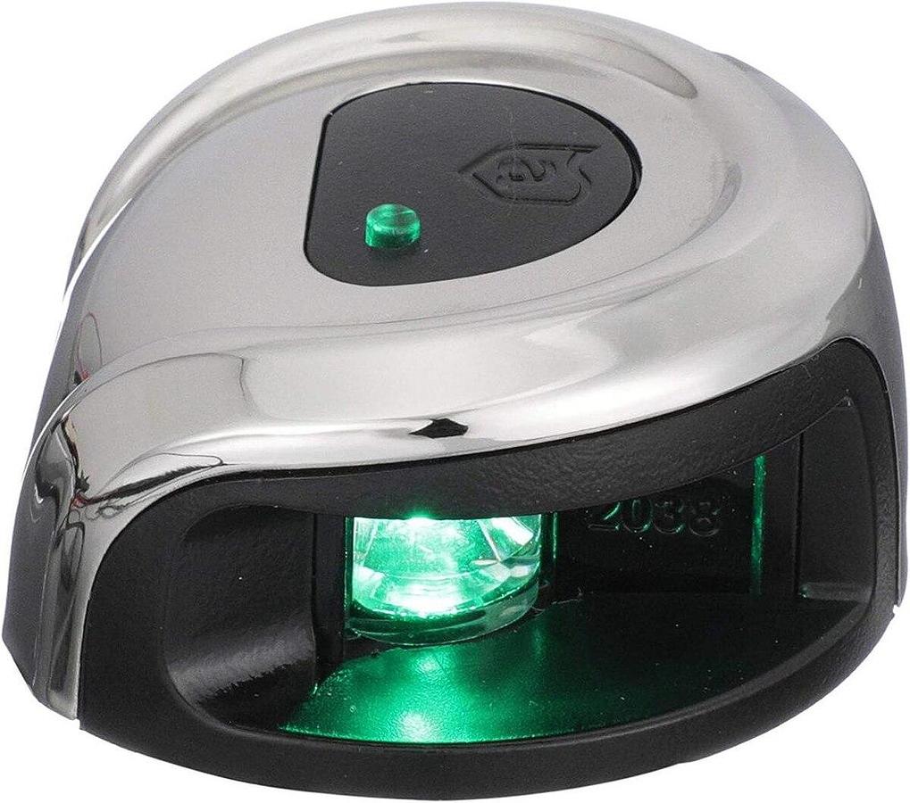 Attwood LightArmor Deck Mount LED Navigation Light 2NM Stainless Steel Green