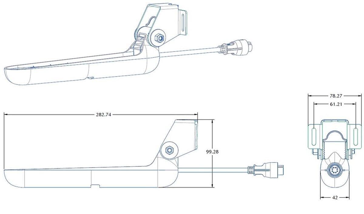 Lowrance Tripleshot 8-Pin Transom Transducer with 20ft Cable for Eagle Units