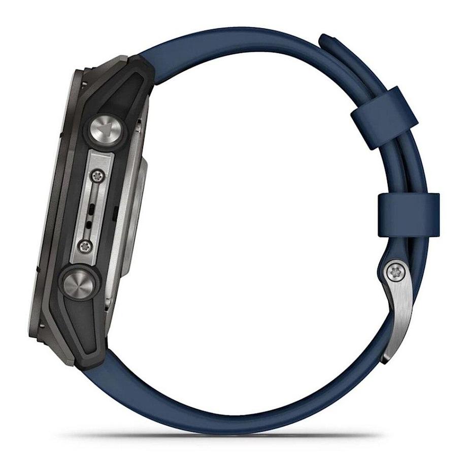 Garmin Quatix 8 51mm AMOLED Smartwatch Titanium Bezel Captain Blue Silicone Band