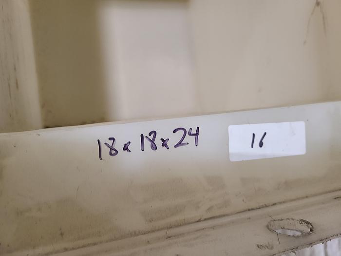 Used Polypro Tank Counter Flow Rinse side and bottom support 18" x 18" x 24" Removable Partition - LARRY PLEASE CHECK DEMENTIONS