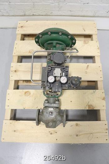 Used Fisher EZ Steam Control Valve, 1", Ez Body Style, Stainless Steel Body, Stainless Steel Shaft, Stainless Steel Plug, Stainless Steel Seat, Class Cl150, Port Size 3/4", Travel 3/4", Type 667 Actuator, Size 30, Action Pdto, 275 Psi Cwp #25492