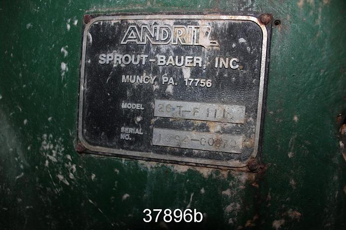 Used Andritz Sprout Bauer 26TFIII Refiner, with 500 HP Motor #37896