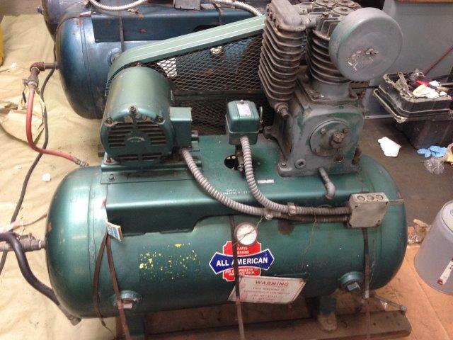 Used ALL AMERICAN, 5 HP, 60 Gal Tank, Piston Type, 125 psi #4109
