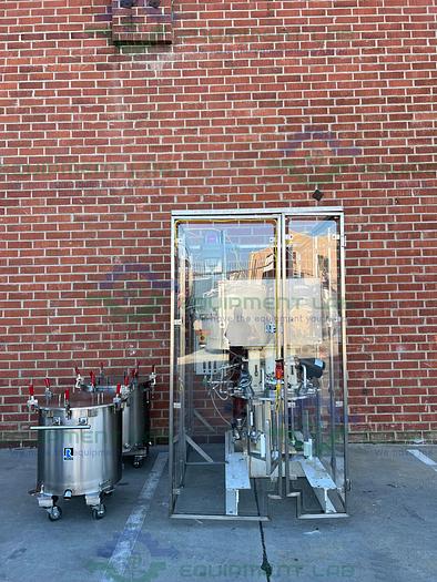 Used Ross  PVM 40 Stainless Steel Triple Shaft Mixer w/ Two 40 Gallon Tanks