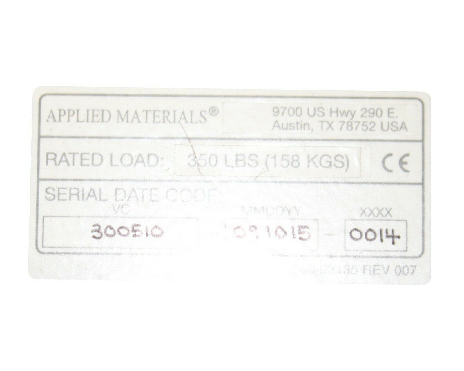 Used Applied Materials AMAT 0242-60329 KIT EXTENDED FI SERVICE LIFT