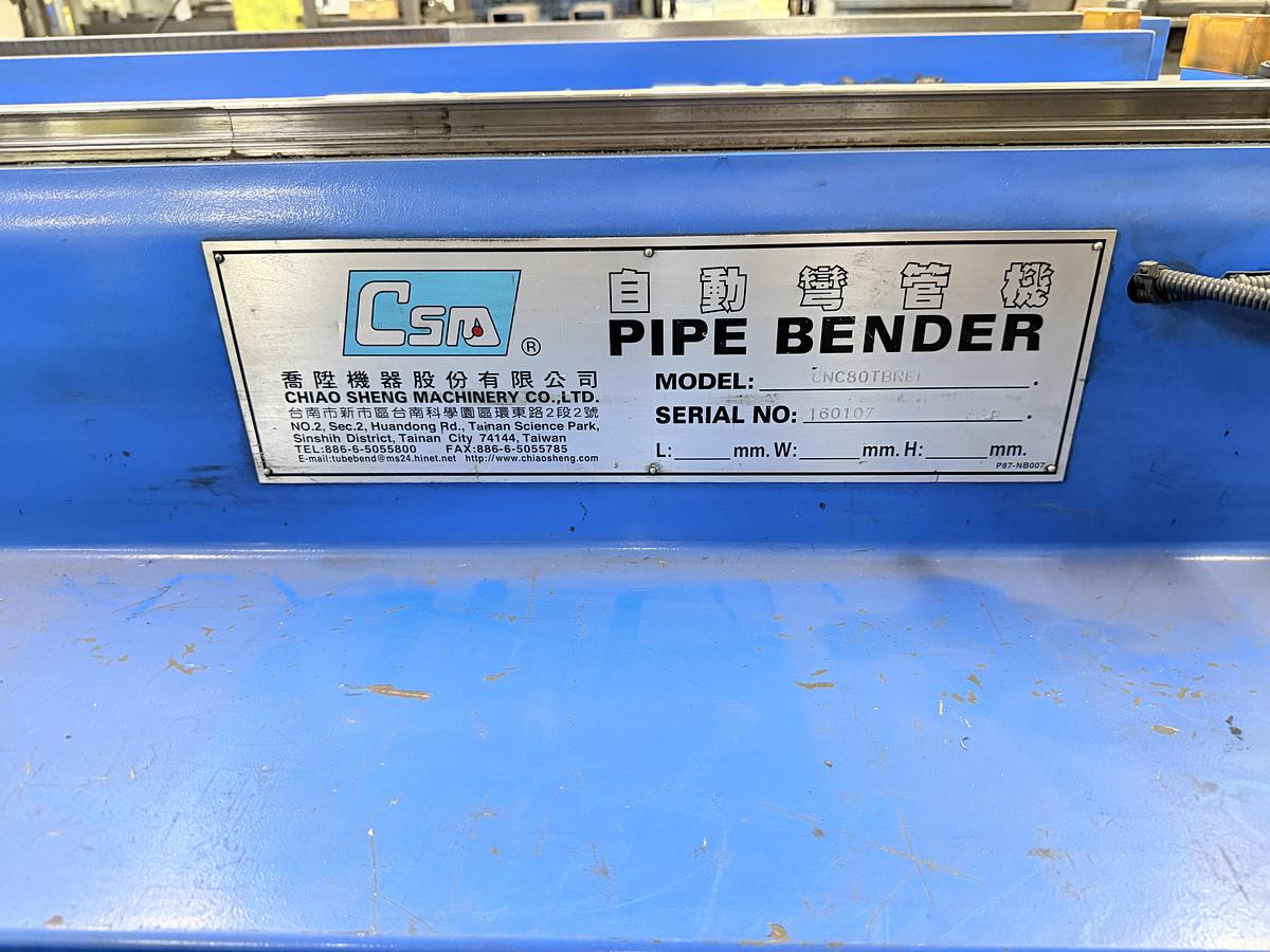 Used CSM CNC80TBREL CNC Tube Bender