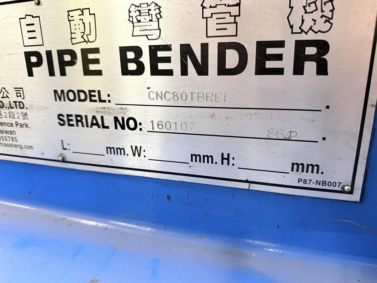 Used CSM CNC80TBREL CNC Tube Bender