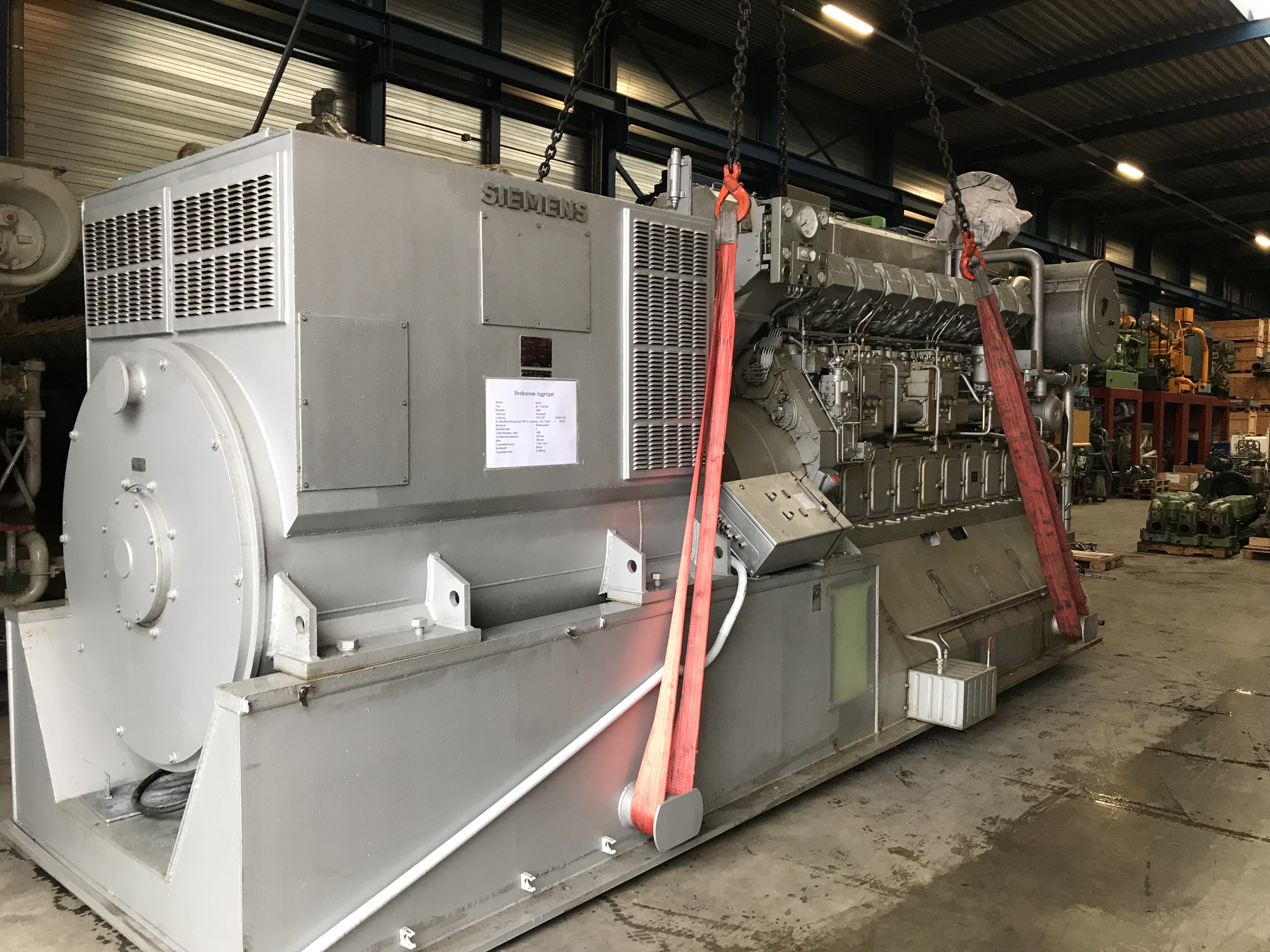 Used DEUTZ BV9M628 / SIEMENS GEN.SET 2200 KVA