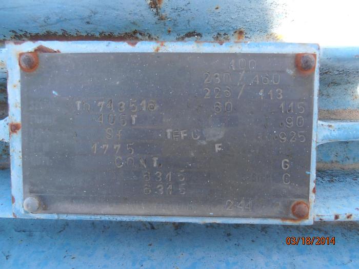 Used Blower, 100 HP, Centrifugal, 18" Inlet, 12X16 Outlet, #S738903