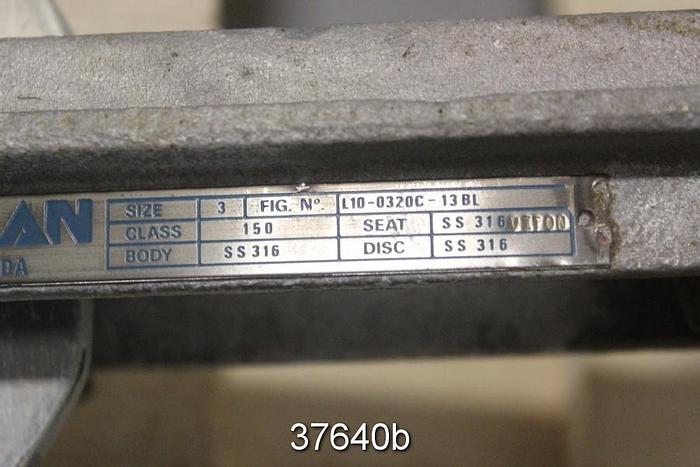 Used Velan 3" Hand Operated Knife Gate Valve, L10-0320C-13BL #37640