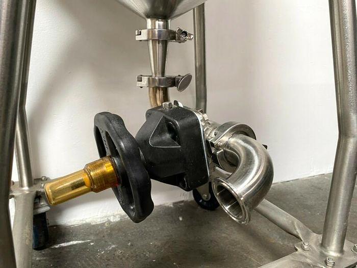 Used Bulling 80 Liter Stainless Steel Dimple Jacketed Tank 60 PSI / FV & Bottom Drain