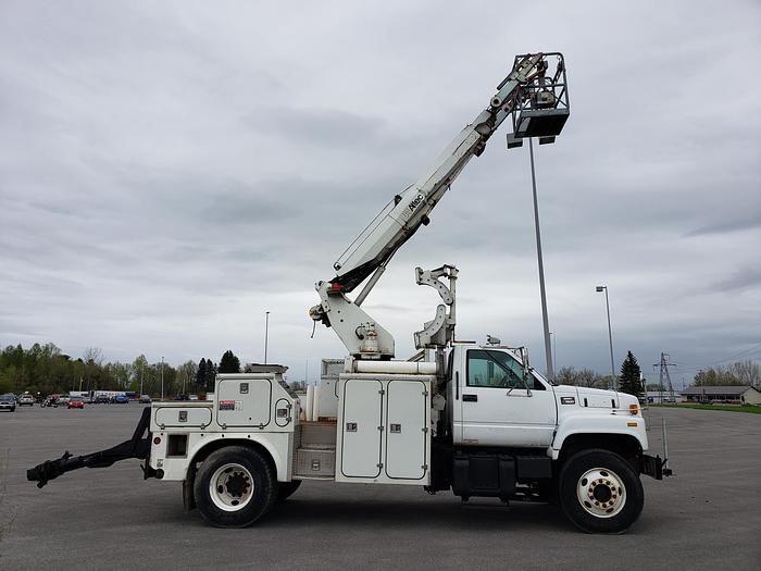 Used 1998 GMC 7500 w/ Altec AP45 Cable Placer Bucket Truck