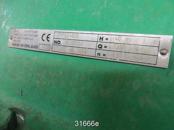 Used Sulzer ZPP52-600 Split Case Pump #31666