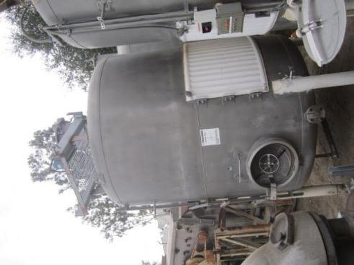 Used Tank, 1,250 Gallon, S/st, Jkt, Agit, 6' X 6', DT/DBTank, 1,250 Gallon, S/st, Jkt, Agit, 6' X 6', DT/DB #S738661