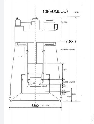 Used 10 tons Hammer Forging Hydraulic Eumuco MD HOG-10