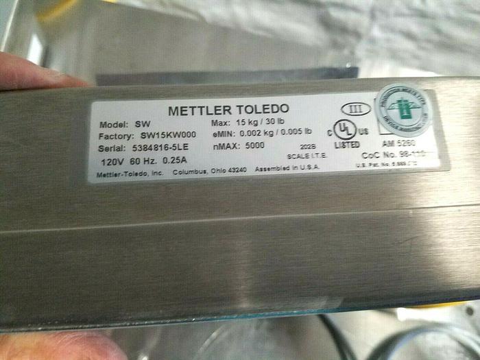 Used Mettler Toledo Speed Weigh Scale Model SW 15kg 30Lb Stainless Steel Food Medical