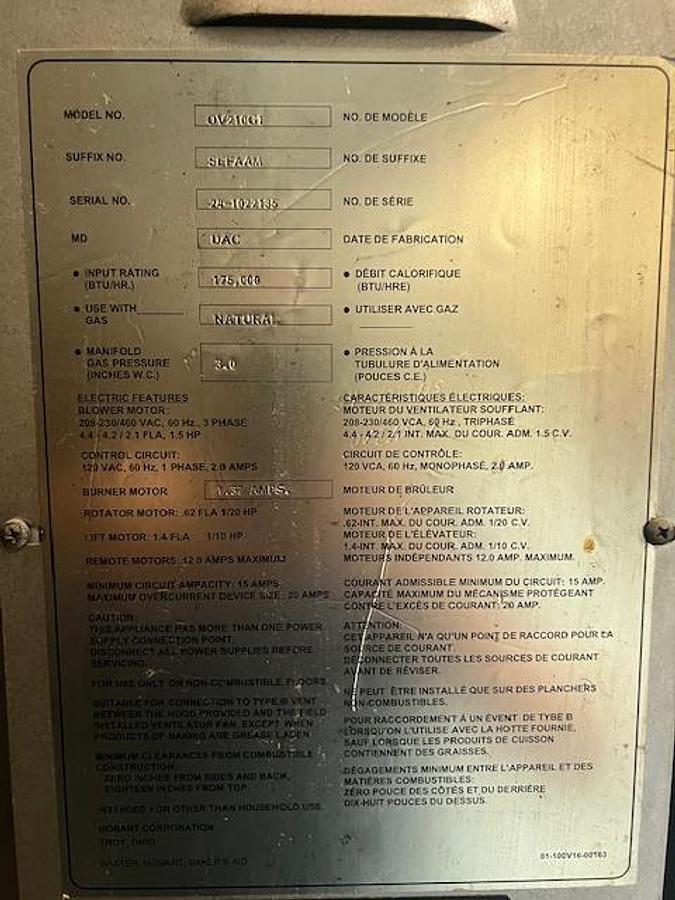 Used Baxter Single Rack Oven - OV210G1