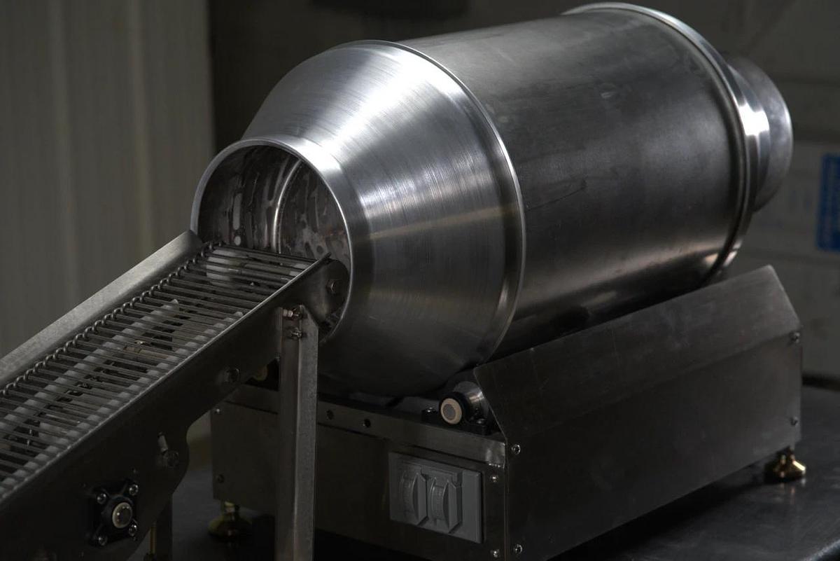 Used Countertop Donut Sugar Tumbler with Conveyor- Links Inline With Belshaw Mark II