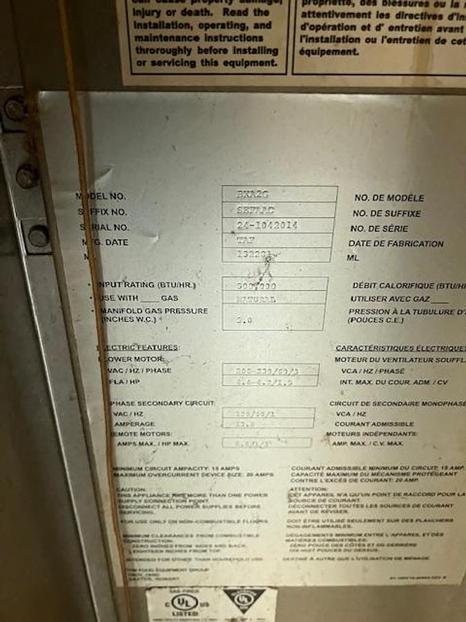 Used Baxter Double Rack Oven - BXA2G