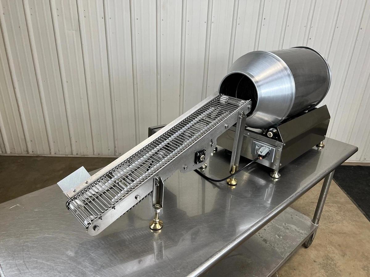 Used Countertop Donut Sugar Tumbler with Conveyor- Links Inline With Belshaw Mark II