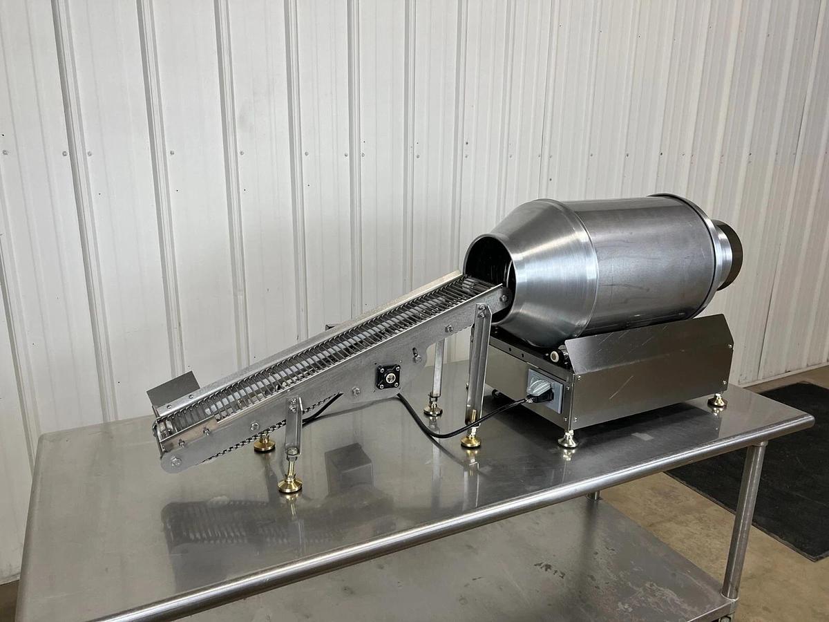 Used Countertop Donut Sugar Tumbler with Conveyor- Links Inline With Belshaw Mark II