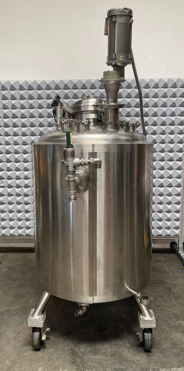 Used 500L Stainless Steel Jacketed Reactor w/Agitator 45 PSI Internal 154 PSI Jacket