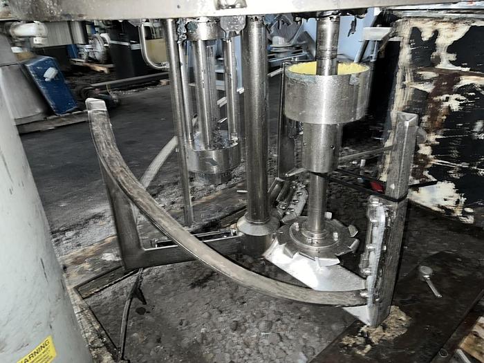 Used 100 GALLON ROSS TRIPLE MOTION MIXER - MODEL PVM-100 - S/S - VACUUM - 2 MIX CANS