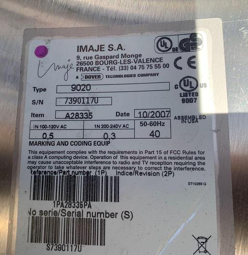 Used Printer, Inkjet, Image, Type 9020, S/st, B #C743871