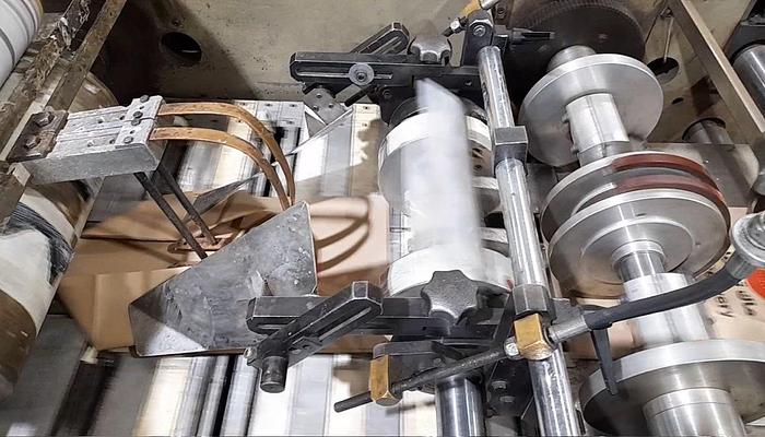 Used (visible in production) 2008 CURIONI SUN MASTER 540 - Paper bag making machine with twisted handles unit