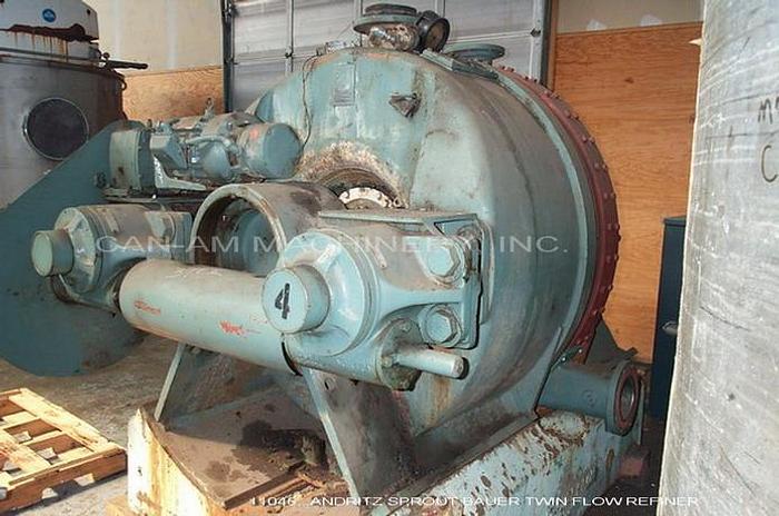 Refurbished Sprout Waldron R42EMAII Twin Flow Refiner, 42", Electro-Mechanically Actuated, Recently Rebuilt, With Guards, Coupling, Pedestal Controls #11046