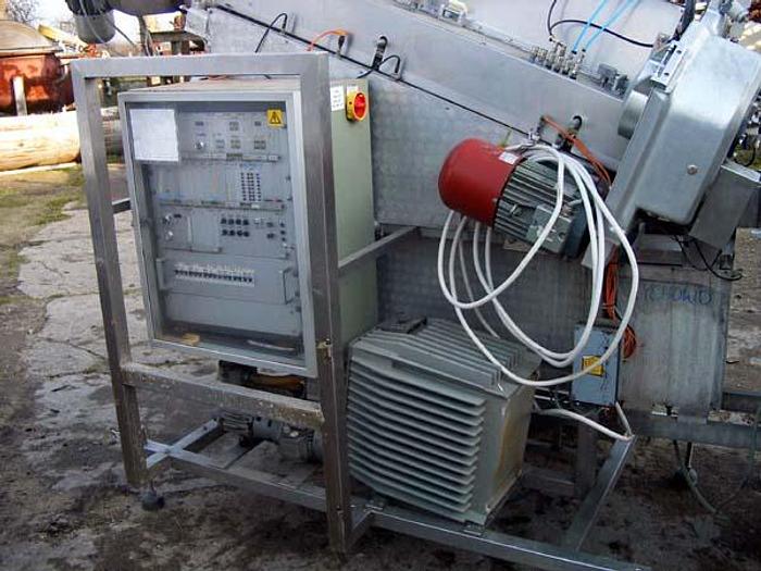 D'occasion Trancheuse pour charcuterie, fromages, etc. "Dixie Union" avec ramassage à rouleaux et convoyeur de division