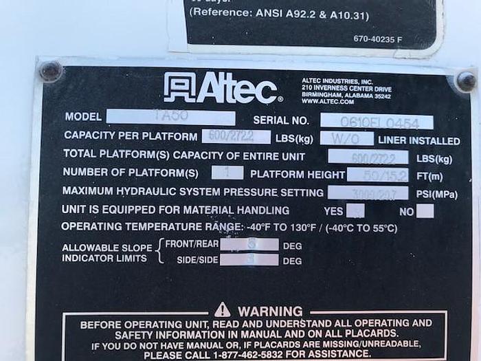 Used 2011 International 4300 Altec TA50 55ft Bucket Truck - C87730