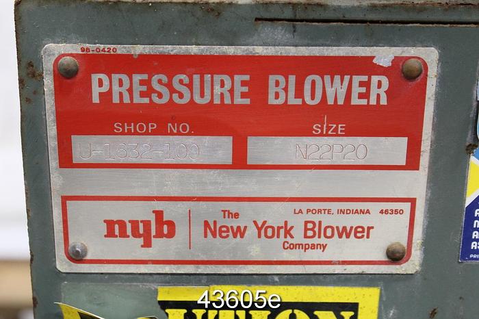 Used New York Blower, Size N22P20 #43605