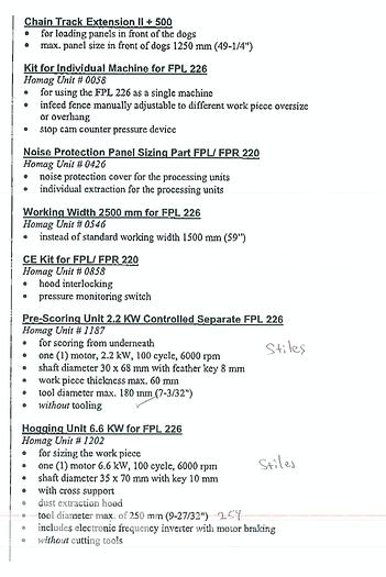 Used 2007 Homag Optimat FPL 226/7 Double End Tenoner