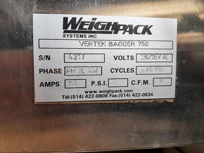 Used Filler, Form,Fill&Seal, Vertek Bagger, 750, Gas Flush #C742584