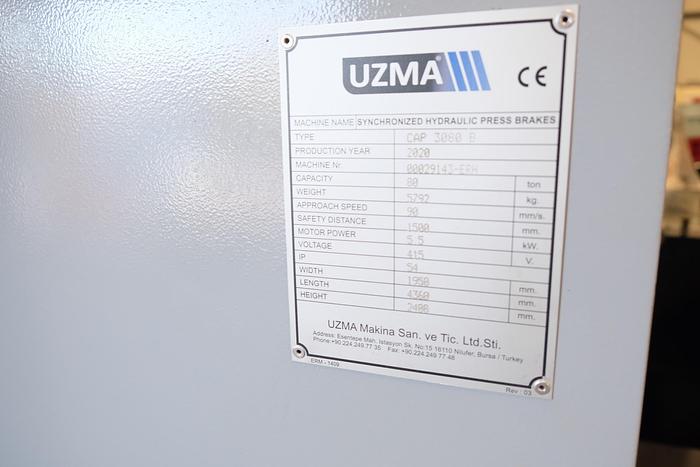 UZMA B Series synchro CNC press brakes b model 3 Axis CNC control