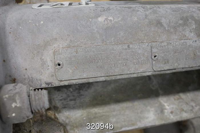 Used Fabri 6" Air Operated  Knife Gate Valve #32094