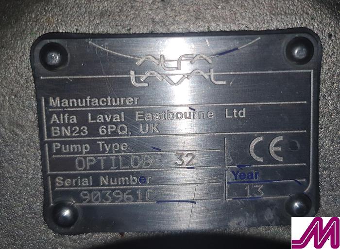 Used 2013 Alfa Laval Optilobe 32 Rotary Lobe Pump