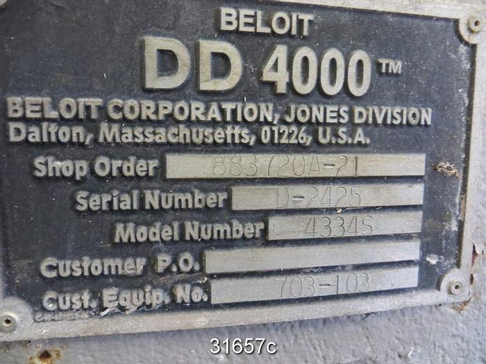 Used Beloit DD4000 Refiner, 34" Rotor, Model 4334S #31657