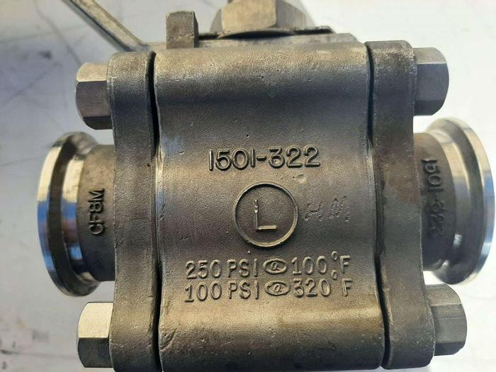 Used Valve, Ball, 1.5", Stainless Steel, Ladish, Tri-clamp, Lot of (4) Valves #S744651
