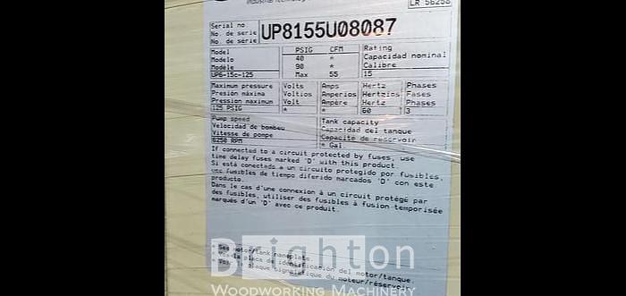 Used 2008 Ingersol Rand UP6-15C-125, Used Rotary Screw Air Compressor