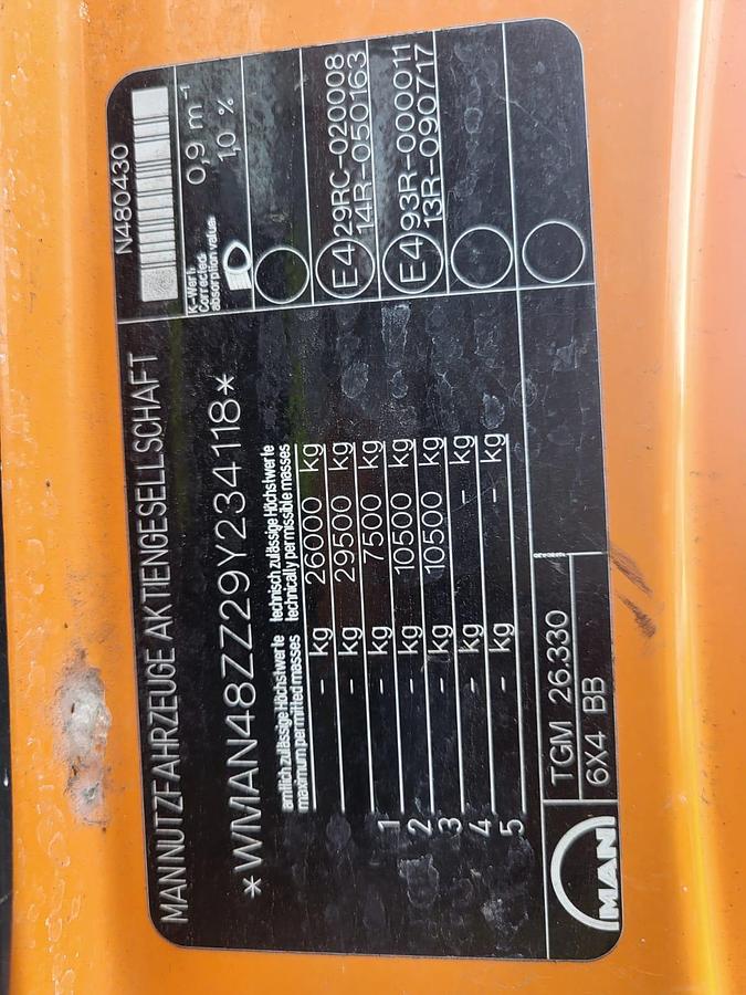 Used 2009 MAN TGM 26.330, Schmidt Stratos B90-42 VCLN, Schmidt SNK34